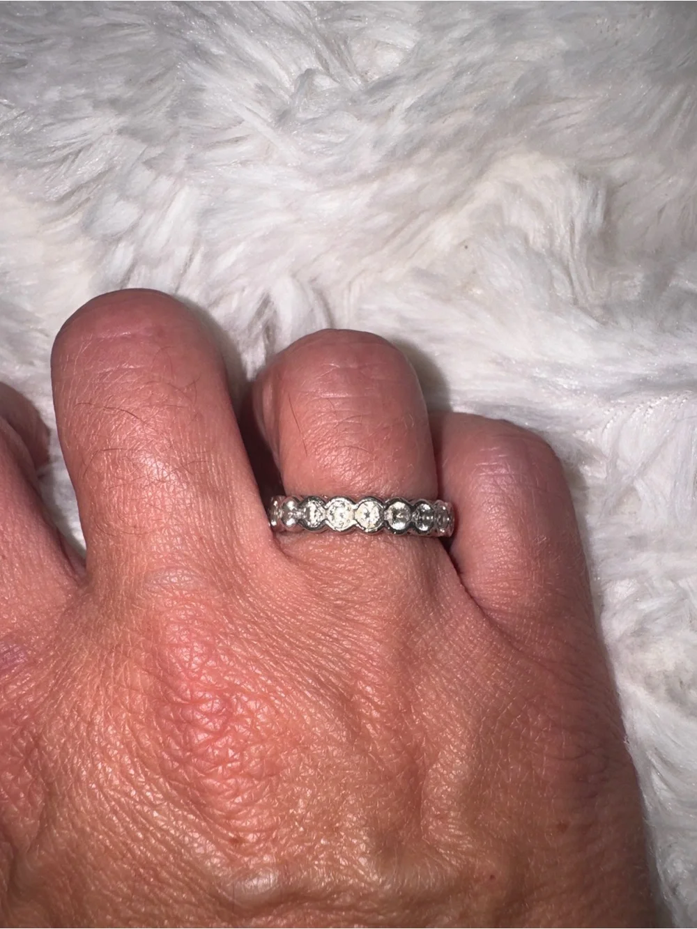 Swarovski Silver Crystal Eternity Band Ring - Women's Jewelry